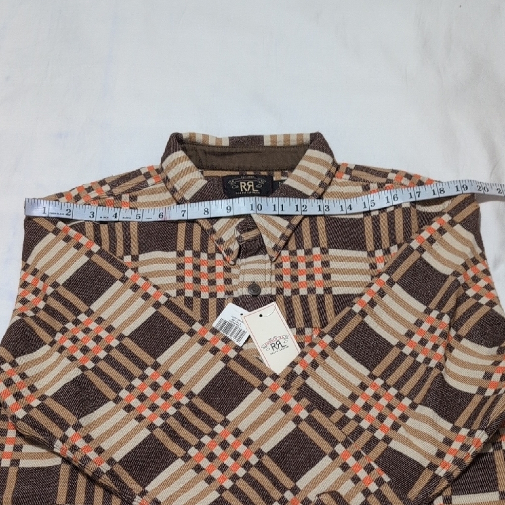 Ralph Lauren Double RL Brown and Tan Casual Button Down Shirt - Picture 5 of 14